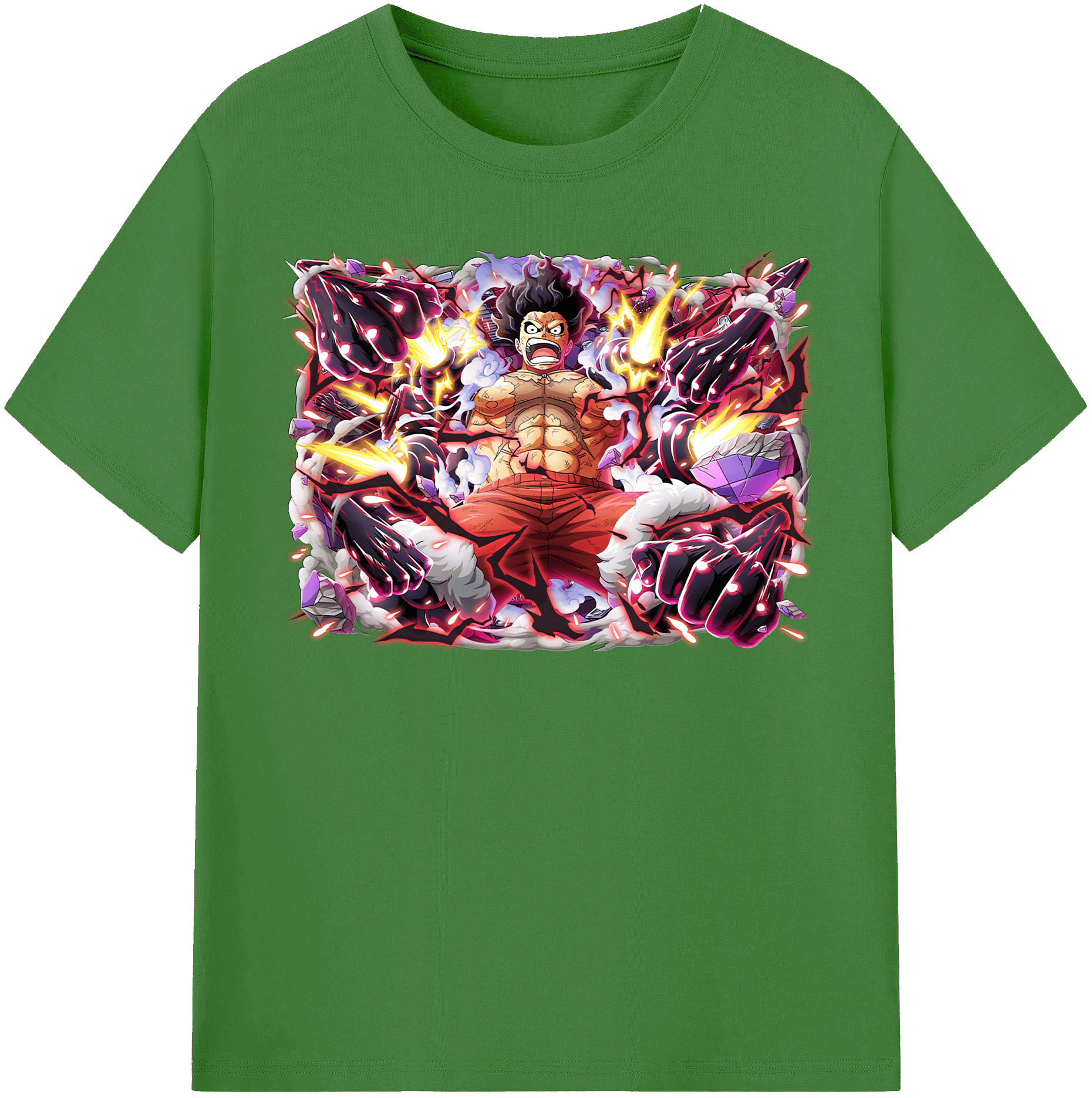 ワンピース モンキー・D・ルフィ ONE PIECE Monkey D. Luffy レディースカジュアルプリントTシャツ（綿100％）
